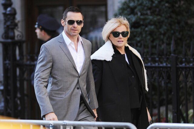 Mandatory Credit: Photo by Startraks Photo/REX (4231197x) Hugh Jackman and Deborra-Lee Furness Oscar De La Renta Memorial Service at St. Ignatius Loyola Church, New York, America - 03 Nov 2014 Celebrities and Designers Attend Oscar De La Renta's Funeral at St. Ignatius Loyola