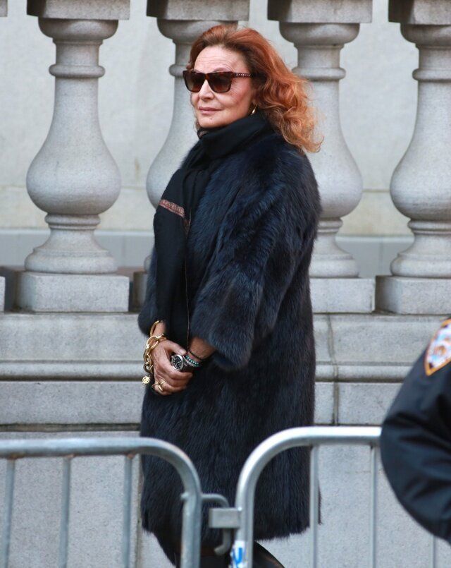 Mandatory Credit: Photo by Erik Pendzich/Rex/REX (4231199j) Diane Von Furstenberg Oscar De La Renta Memorial Service at St. Ignatius Loyola Church, New York, America - 03 Nov 2014