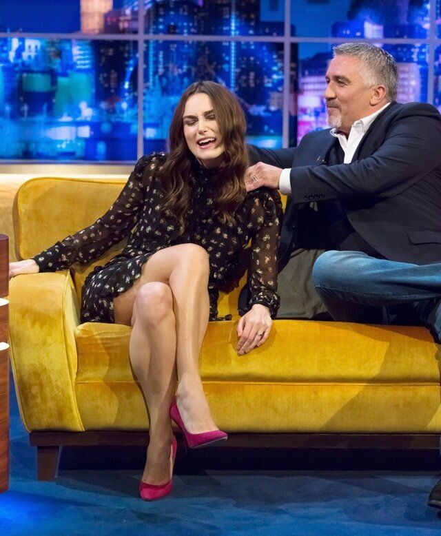 EDITORIAL USE ONLY / NO MERCHANDISING Mandatory Credit: Photo by Brian J Ritchie/Hotsauce/REX (4229409t) Keira Knightley and Paul Hollywood 'The Jonathan Ross Show' TV Programme, London, Britain. - 01 Nov 2014