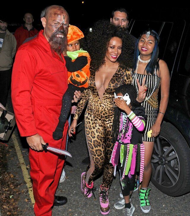 'Outside of UK subscription deals' Mandatory Credit: Photo by Rotello/Photofab/REX (4230434co) Stephen Belafonte, Melanie Brown and Family Jonathan Ross's Halloween Party, London, Britain - 31 Oct 2014