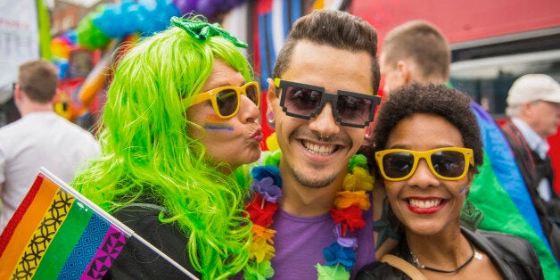 Group of friends celebrating Gay Pride