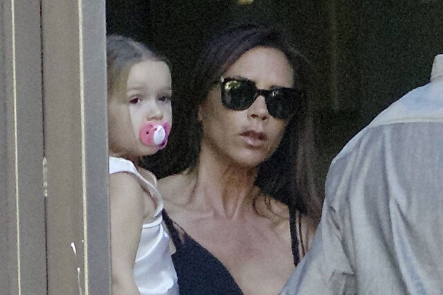 Victoria And David Beckhams Daughter Harper Photographed Sucking A Dummy At The Age Of Three 