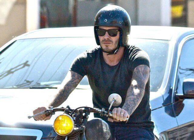 *EXCLUSIVE* David Beckham seems to be enjoying the great weather in So Cal today as he is seen all revved up on his motorcycle today.