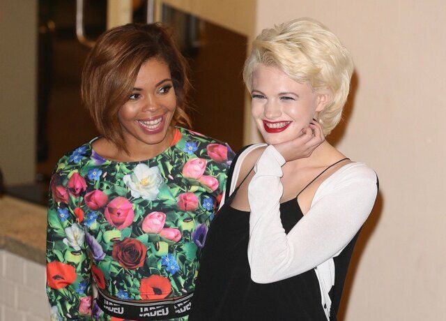 The 2014 'The X Factor' contestants are seen here leaving The Fountain Studios in London after the Sunday results show. Cheryl Fernandez-Versini had two out of her three girl acts Chloe Jasmine and Stephanie Nala voted off the show.  Pictured: Chloe Jasmine and Stephanie Nala Ref: SPL870030 191014  Picture by: WeirPhotos / Splash News Splash News and Pictures Los Angeles: 310-821-2666 New York: 212-619-2666 London: 870-934-2666 photodesk@splashnews.com 