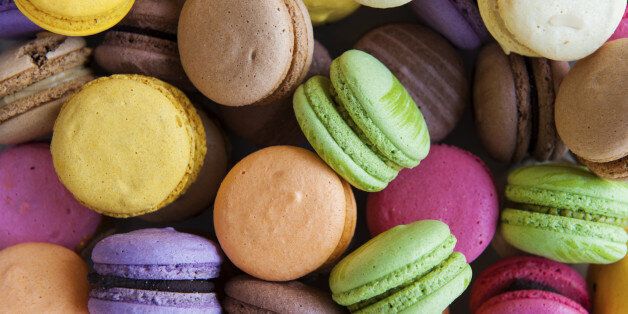 Multi-Coloured french Macarons.