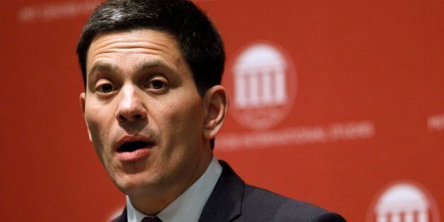 David Miliband, Britain's former foreign secretary, addresses an audience at Massachusetts Institute of Technology during a talk called: