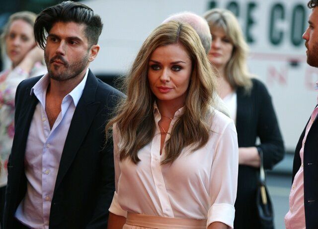 LONDON, UNITED KINGDOM - APRIL 29: Andrew Levitas and Katherine Jenkins sighted arriving at the Classic FM Live concert held at the Royal Albert Hall on April 29, 2014 in London, England. (Photo by Neil Mockford/Alex Huckle/GC Images)