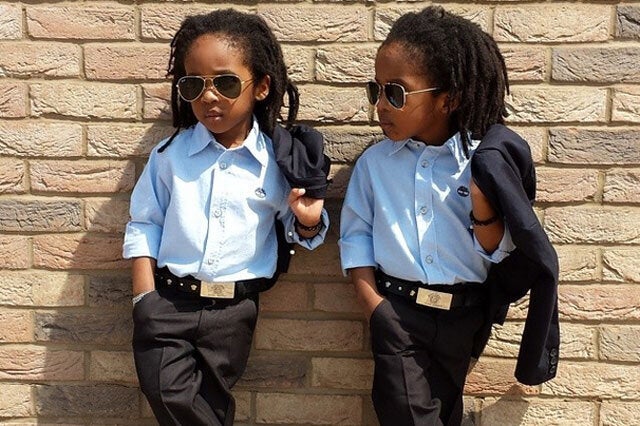 Twin boy and girl matching store outfits uk