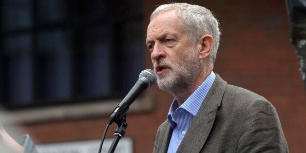 Labour leadership candidate Jeremy Corbyn speaks outside the Tyne Theatre and Opera House, Newcastle, during his campaign.