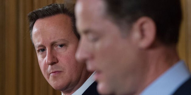 Prime Minister David Cameron and Deputy Prime Minister Nick Clegg hold a news conference at 10 Downing Street in London today where they talked about the confirmation that new laws are to be rushed through Parliament to allow police and MI5 to probe mobile phone and internet data.