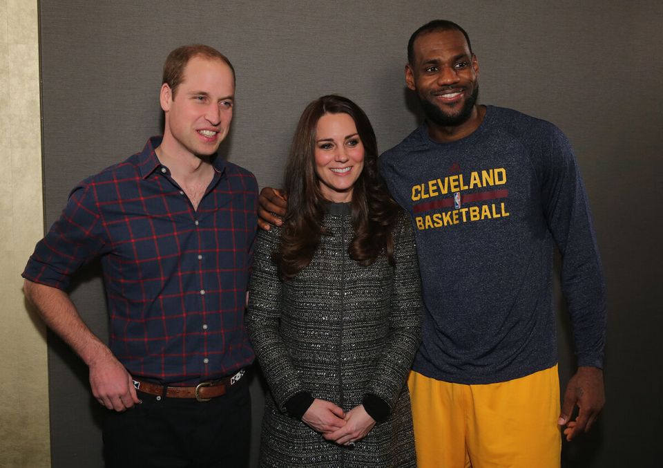 Cuddles for Kate from LeBron, William tries to look casual
