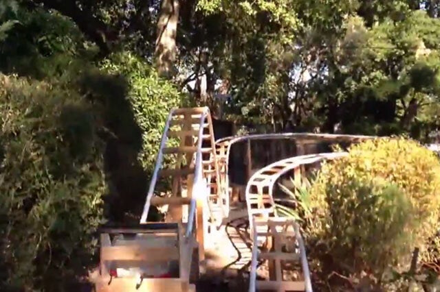 Coaster Dad Builds His Kids Their Own Rollercoaster In The Back