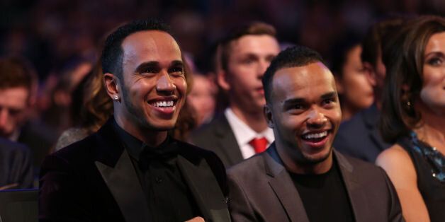 Lewis Hamilton with brother Nic during the 2014 Sports Personality of the Year Awards at the SSE Hydro, Glasgow.