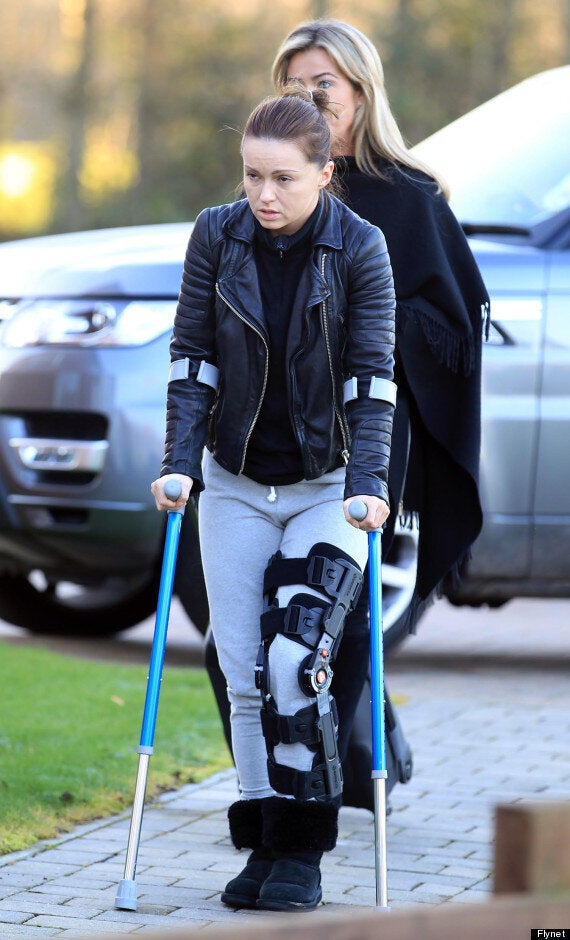 Ola Jordan Arrives Home In A Leg Brace After Sustaining 'Career