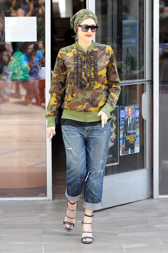 Gwen Stefani's Weekend Street Style: Animal Print, Camo, Ripped And Heels | HuffPost