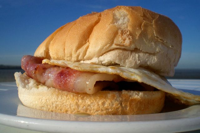The classic egg and bacon roll.