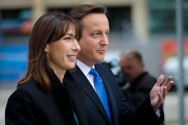 British Prime Minister David Cameron and his wife Samantha