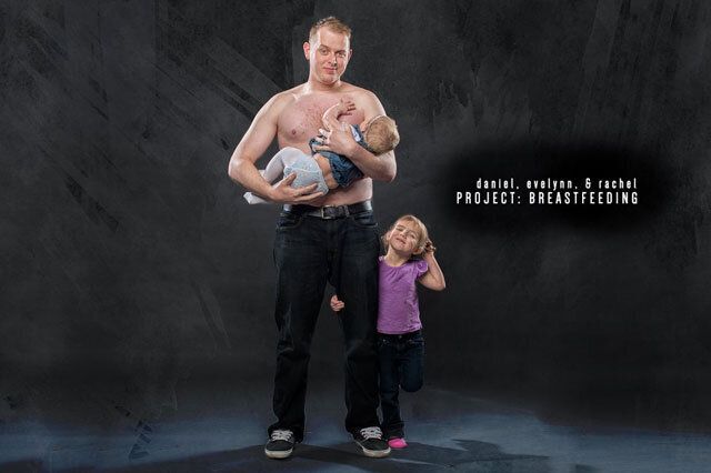 MEN Breastfeeding In Public. Well-Intentioned Dad Creates Silly Campaign