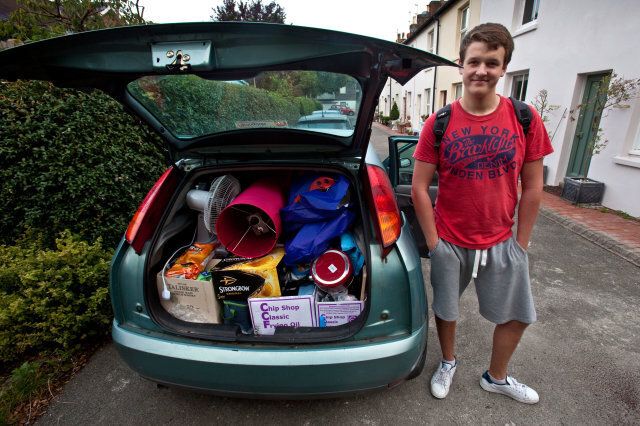 A University Student Preparing To Leave Home For The First Time To Go To University , Sussex, England