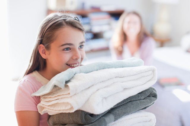 Children doing chores