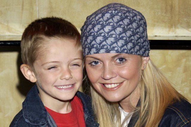 Former Eastenders actress Danniella Westbrook and her son Kai at a screening of the new film 'Stuart Little 2' at Planet Hollywood in London.