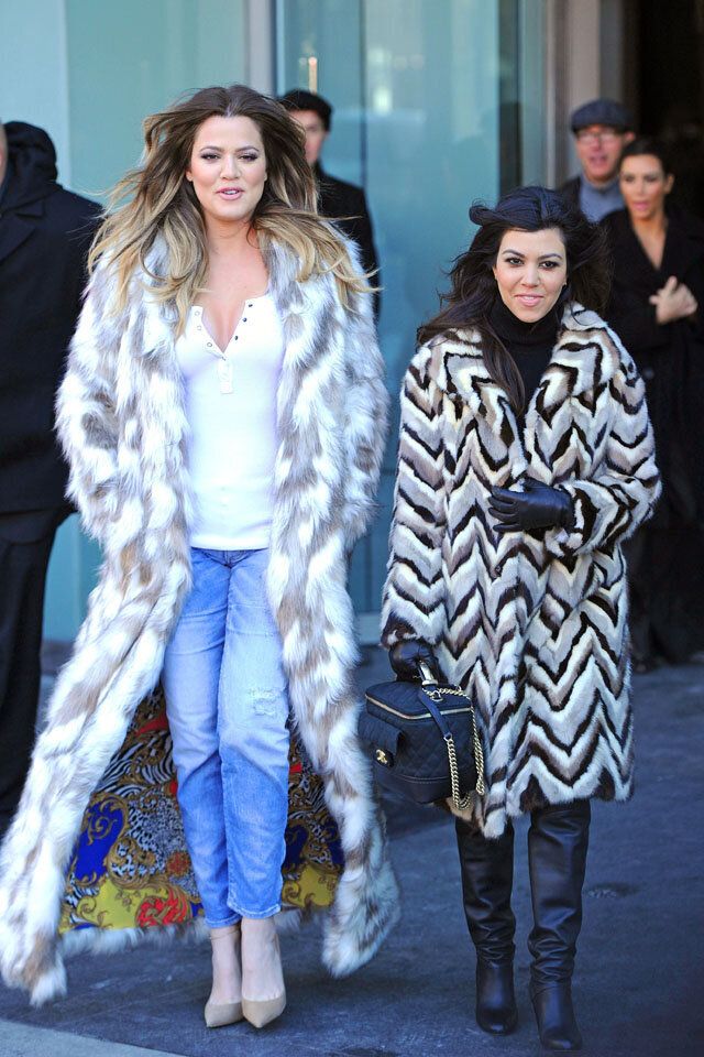 Khloe Kardashian: Faux Fur Coat, High Boots