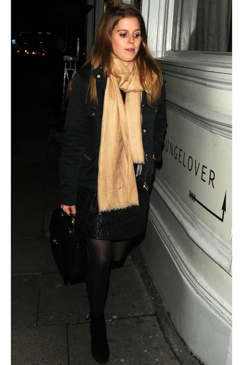 princess beatrice black dress Princess Beatrice Wears a Little Black Coatdress on a Date Night