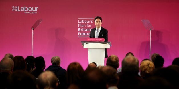 Labour leader Ed Miliband gives a speech at the Lowry complex at Salford Quays in Greater Manchester, where he claimed he will lead a "crusade to change the country" as the election campaign began in earnest with the two main parties trading blows on the state of the public finances.