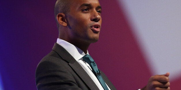 MANCHESTER, ENGLAND - OCTOBER 01: Chuka Umunna MP speaks to delegates during the Labour Party Conference at Manchester Central on October 1, 2012 in Manchester, England. The shadow chancellor Ed Balls, is expected to unveil plans today to stimulate the economy using a GBP 3bn windfall from the sale of 4G mobile phone frequencies to build 100,000 affordable homes and give stamp duty breaks to first time buyers. (Photo by Dan Kitwood/Getty Images)