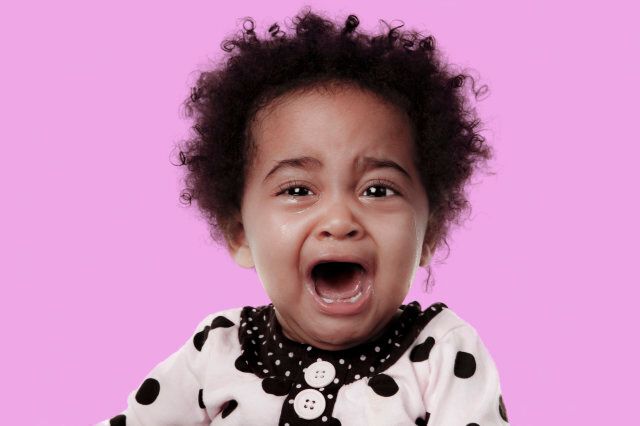 Mixed race crying baby