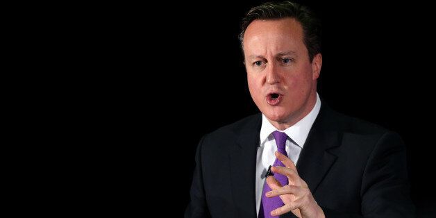 Prime Minister David Cameron delivers a speech to business leaders at a conference in the Old Granada TV Studios in Manchester.