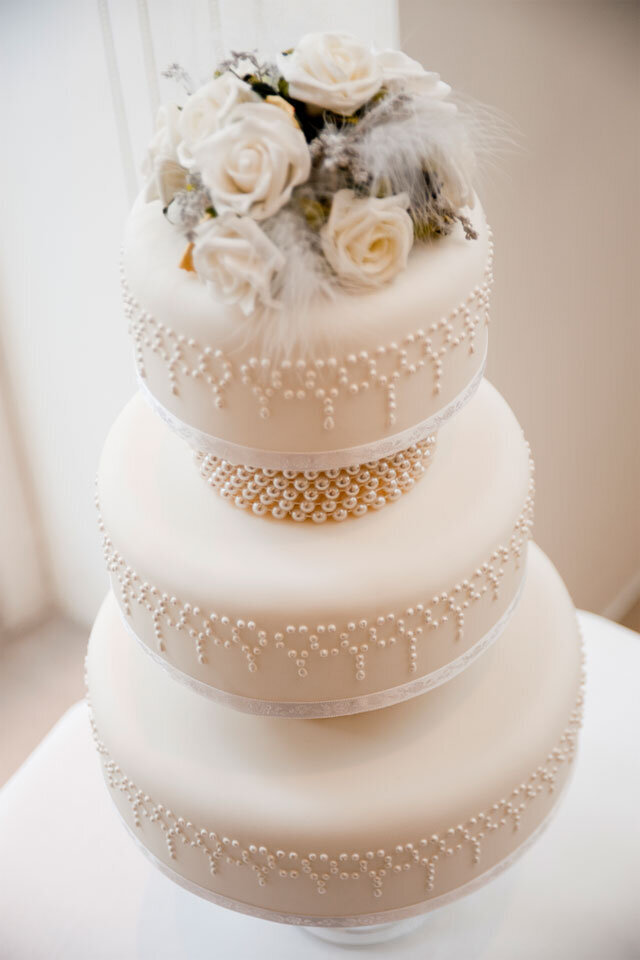 Extra tall 3 Tier Wedding Cake with folds | Baked by Nataleen