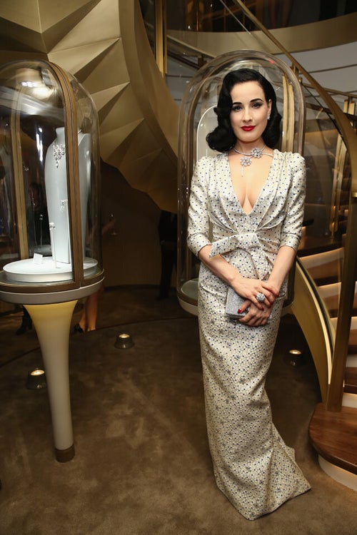 Dita Von Teese Does Plunging, Print Gown For New York Party | HuffPost UK  Style