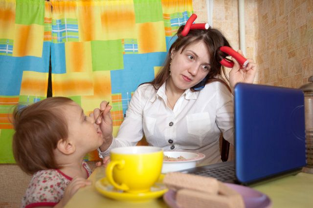 Working at home with young children