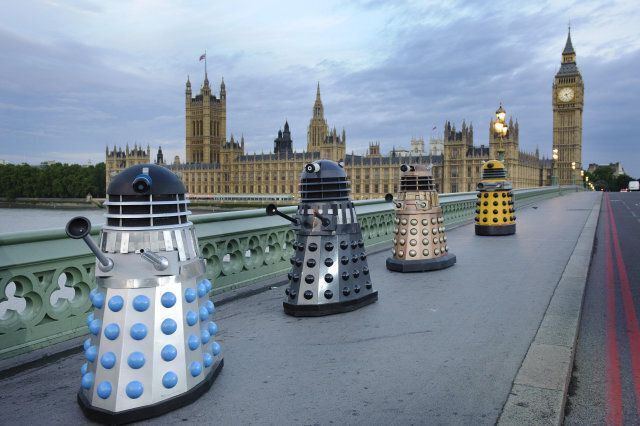 The Doctor Who Experience recreates a classic Doctor Who story, The Dalek Invasion of Earth, from 1964 on Westminster Bridge in central London, using four generations of Daleks from the series.