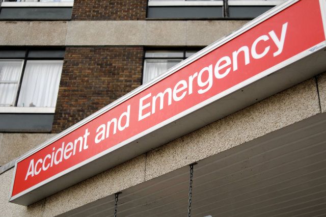 British A&E accident emergency sign London Hospital UK
