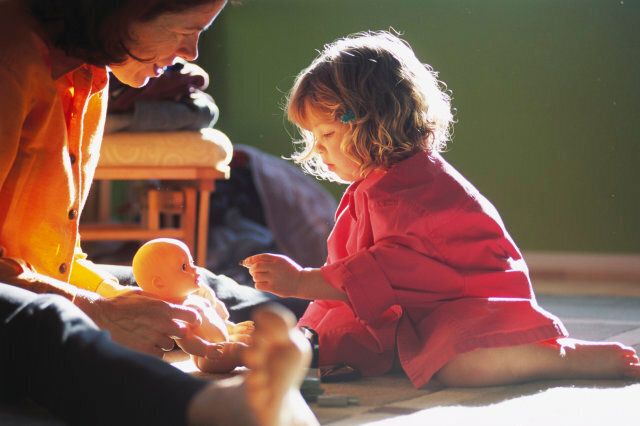 Mother and Toddler Playing