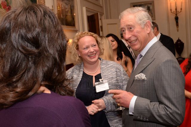 The Prince of Wales meets Patricia McDermott (centre) who has been nominated for Continence Promotion and Care at a reception before this evening's Nursing Times Awards at Clarence House in London.