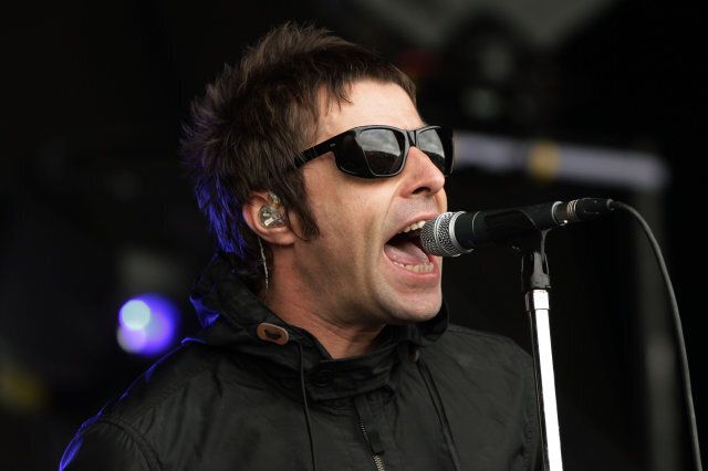 Liam Gallagher and his band Beady Eye performing on The Other Stage, at the Glastonbury Festival, at Worthy Farm in Somerset.