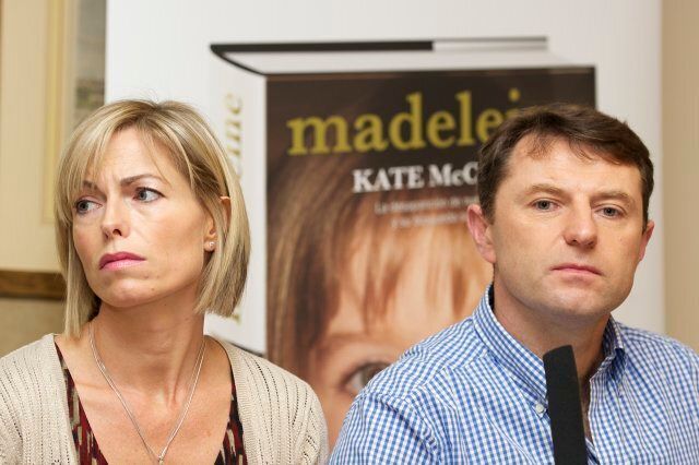MADRID, SPAIN - OCTOBER 19: Kate McCann and Gerry McCann listen during the launch of Kate McCann's book