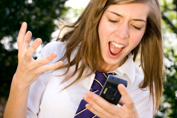 Girl shocked at receiving message on phone