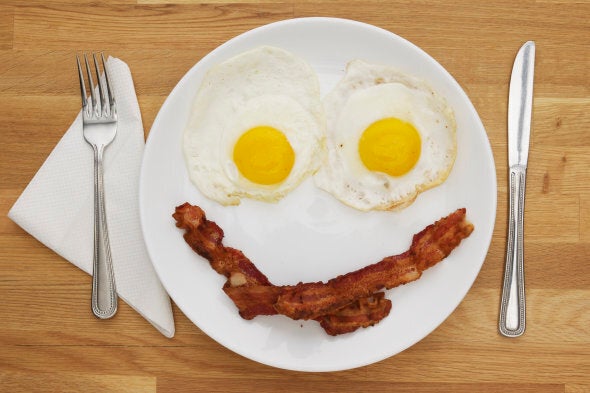 Bacon and Eggs shaped as a face