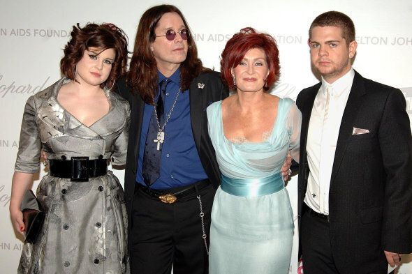 Ozzy Osbourne with his wife Sharon, and children Kelly and Jack, as they arrive for the 16th Annual Elton John Aids Foundation to celebrate the Academy Awards, held at the Pacific Design Center in Los Angeles, California.