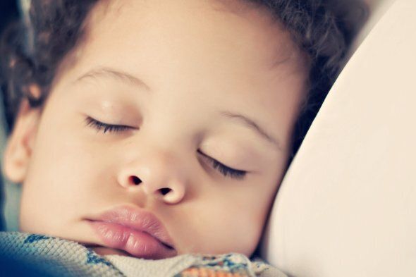 Close up of boy toddler sleeping.