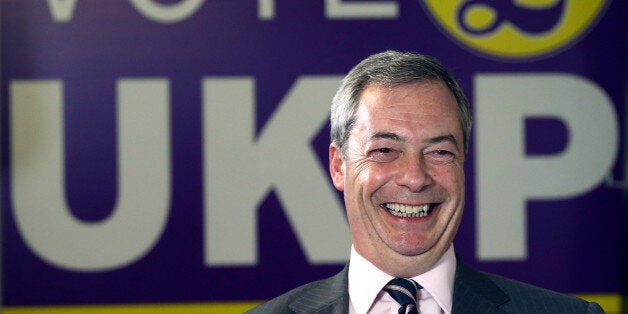 ROCHESTER, ENGLAND - NOVEMBER 21: United Kingdom Independence Party (UKIP) leader Nigel Farage speaks during an interview in the UKIP office on November 21, 2014 in Rochester, England. UKIP now has a second elected MP at Westminster after Mark Reckless won the Rochester and Strood by-election. (Photo by Carl Court/Getty Images)