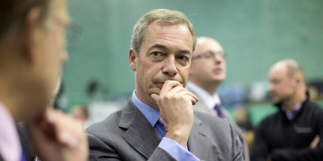 Ukip leader Nigel Farage speaks to the media before the announcement of the final result at the Rochester and Strood by-election.