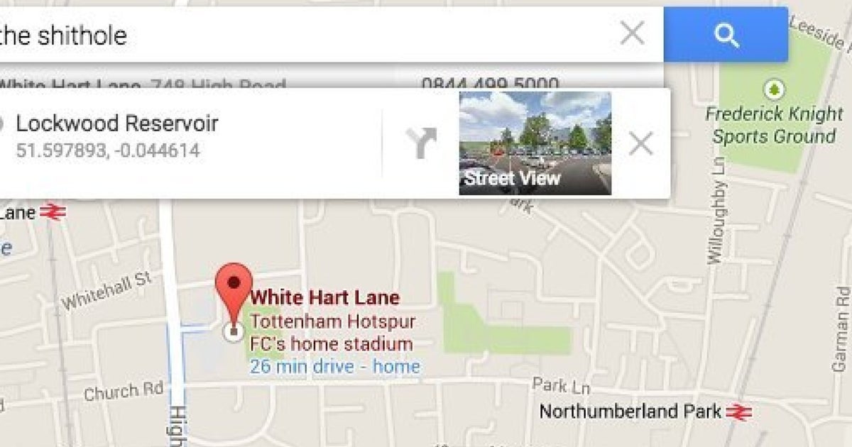 Google 'The Shithole' On Google Maps And Tottenham's White Hart Lane