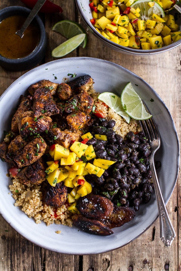 Cuban Chicken And Black Bean Quinoa Bowls