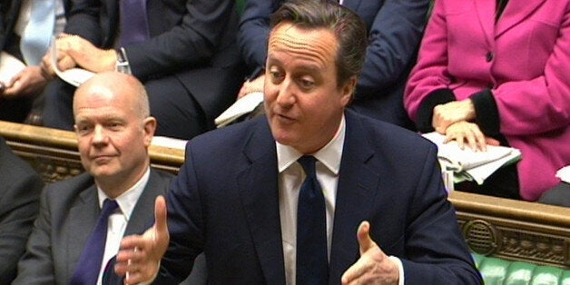 Prime Minister David Cameron speaks during Prime Minister's Questions in the House of Commons, London.