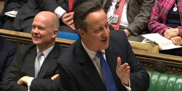 Prime Minister David Cameron speaks during Prime Minister's Questions in the House of Commons, London.